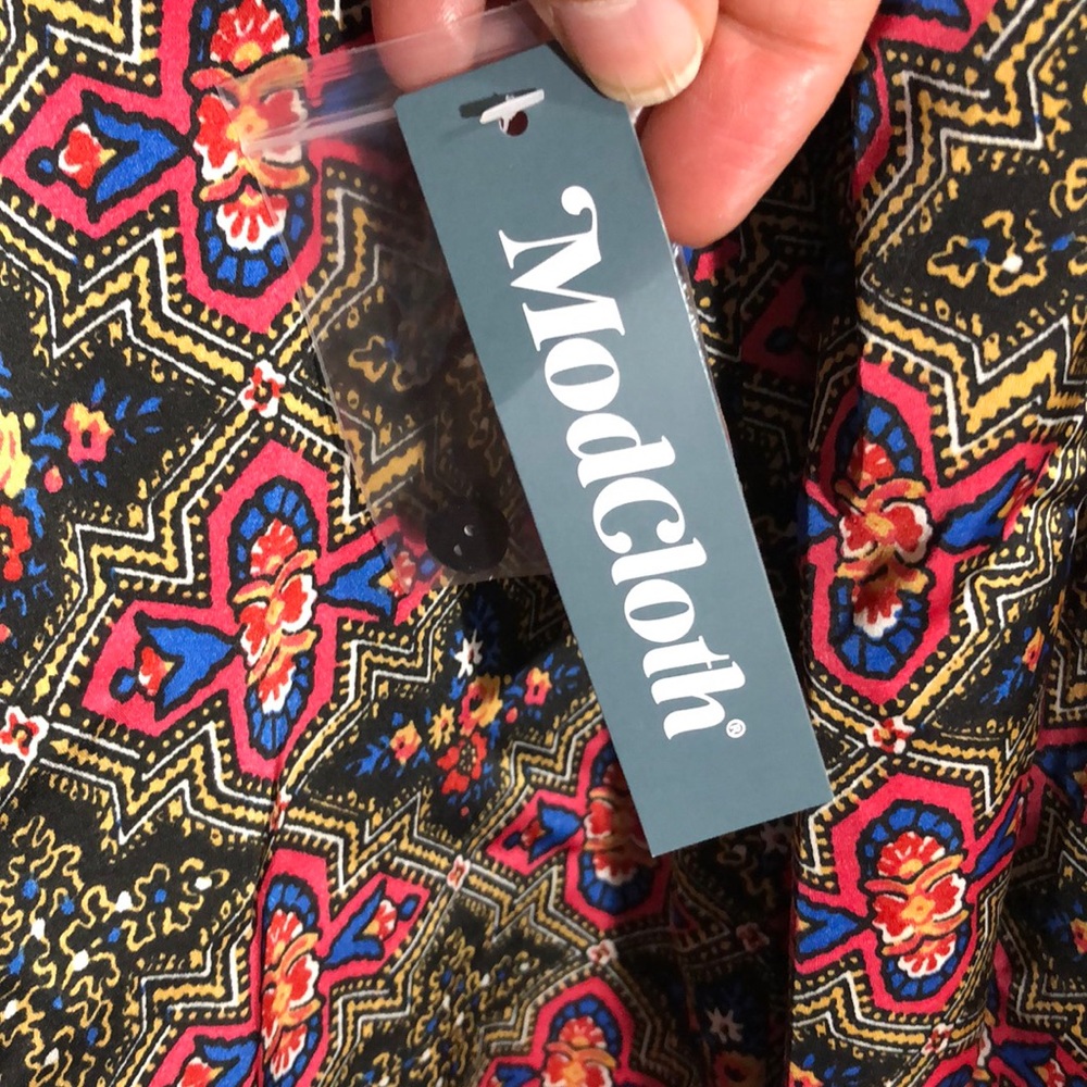 MODCLOTH | NEW Victorian Holiday Groove Geometric Print Shift Dress size Medium - Picture 13 of 13